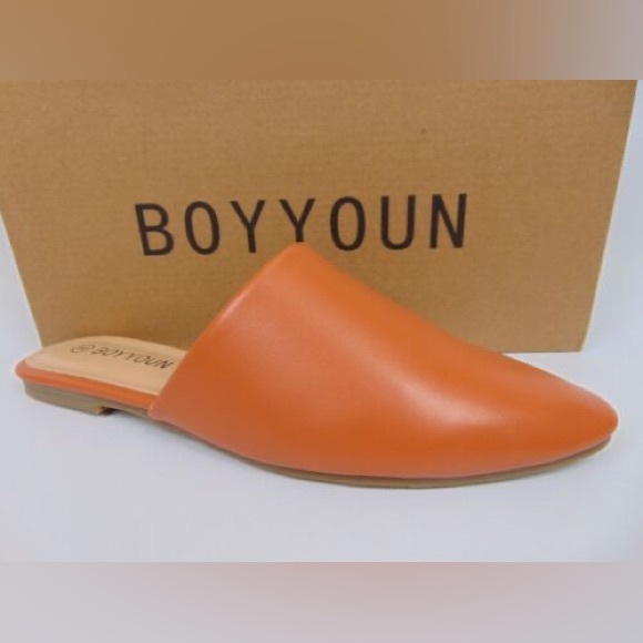 NEW in box Boyyoun Orange Mules, Size 8 - Picture 2 of 12
